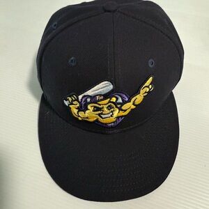New Era 59Fifty Fort Myers Mighty Mussels Minor League Hat Cap Black Size 7